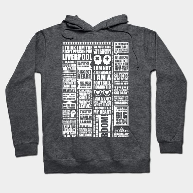 Kloppisms (white variant) – a collection of quotes from Jürgen Klopp Hoodie by KAMcDermott74